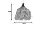 Φωτιστικό Οροφής Sermene Inart Sisal σε Φυσικό-Μαύρο Χρώμα Φ32x45εκ