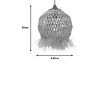 Φωτιστικό Οροφής Marjione Inart Sisal σε Φυσικό Χρώμα Φ45x55εκ