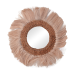 Καθρέπτης Fraklone Inart Abaca σε Φυσικό Χρώμα Φ50x4εκ