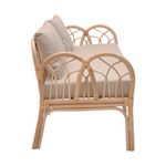 Καναπές Ytrone Pakoworld Rattan pe σε Φυσική Απόχρωση με Μπεζ Μαξιλάρι 166x61.5x71εκ