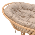 Πολυθρόνα Servey Pakoworld Rattan pe σε Φυσική Απόχρωση-Μπεζ Μαξιλάρι Φ115x58εκ