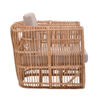 Πολυθρόνα Fajole Pakoworld Rattan pe σε Φυσική Απόχρωση με Μπεζ Μαξιλάρι 86x86x66εκ