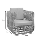 Πολυθρόνα Fajole Pakoworld Rattan pe σε Φυσική Απόχρωση με Μπεζ Μαξιλάρι 86x86x66εκ