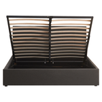 Κρεβάτι Διπλό με Αποθηκευτικό Χώρο Zamblene Pakoworld Ανθρακί Ύφασμα 160x200εκ