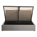 Κρεβάτι Διπλό με Αποθηκευτικό Χώρο Zamblene Pakoworld Γκρι Βελούδο Ύφασμα 160x200εκ