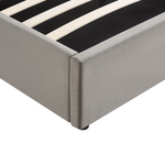 Κρεβάτι Διπλό με Αποθηκευτικό Χώρο Zamblene Pakoworld Γκρι Βελούδο Ύφασμα 160x200εκ