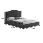 Κρεβάτι Διπλό με Αποθηκευτικό Χώρο Majore Pakoworld Ανθρακί Ύφασμα 160x200εκ