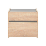 Κομοδίνο Comcie Pakoworld σε Φυσικό με Γκρι Απόχρωση 50x42x45.5εκ