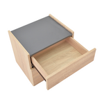 Κομοδίνο Comcie Pakoworld σε Φυσικό με Γκρι Απόχρωση 50x42x45.5εκ