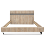 Κρεβάτι Διπλό Elencia Pakoworld σε oak με Γκρι Απόχρωση 160x200εκ