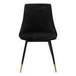 Καρέκλα Giselle Pakoworld Βελούδο Μαύρο-Πόδι Μαύρο Χρυσό
