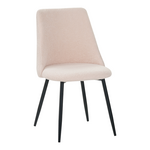 Καρέκλα Giselle Pakoworld Μπουκλέ Ύφασμα σε Μπεζ Απόχρωση 51x52x82εκ