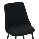 Καρέκλα Giselle Pakoworld Μπουκλέ Ύφασμα σε Μαύρη Απόχρωση 51x52x82εκ