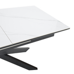 Τραπέζι Rogemi Pakoworld Γκρι mdf-Μαύρο Μέταλλο 160-200x90x75εκ