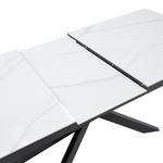 Τραπέζι Rogemi Pakoworld Γκρι mdf-Μαύρο Μέταλλο 160-200x90x75εκ