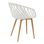 Τραπεζαρία Ezra-Julita Pakoworld σετ 5τεμ pp-mdf σε Λευκό-Φυσική Απόχρωση Φ80x73εκ