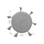 Πουφ Elefon Inart Φυσικό-Εκρού Ύφασμα Φ40x7.5εκ