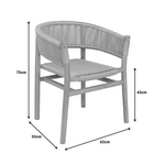 Πολυθρόνα Kajone Pakoworld Σκελετός Teak Ξύλο σε Φυσική Απόχρωση και Κρεμ Σχοινί 62x55x75εκ