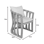 Πολυθρόνα Morani Pakoworld Σκελετός Teak Ξύλο και Ύφασμα σε Φυσική Απόχρωση 61x66x75εκ