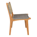 Καρέκλα Darien Pakoworld Σκελετός Teak Ξύλο σε Φυσική Απόχρωση και Κρέμ-Μαύρο Σχοινί 52x62x86εκ