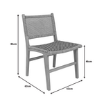 Καρέκλα Darien Pakoworld Σκελετός Teak Ξύλο σε Φυσική Απόχρωση και Κρέμ-Μαύρο Σχοινί 52x62x86εκ