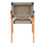 Πολυθρόνα Salama Pakoworld Σκελετός Teak Ξύλο σε Φυσική Απόχρωση και Κρεμ-Μαύρο Σχοινί 57x60x85εκ