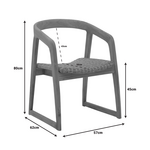 Πολυθρόνα Somalia Pakoworld Σκελετός Αλουμινίου με Teak Πόδι σε Φυσική Απόχρωση και Καφέ pe Rattan 57x62x80εκ