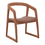 Πολυθρόνα Somalia Pakoworld Σκελετός Αλουμινίου με Teak Πόδι σε Φυσική Απόχρωση και Καφέ pe Rattan 57x62x80εκ