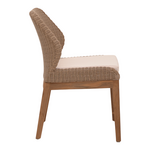 Καρέκλα Swinton Pakoworld Σκελετός Αλουμινίου με Teak Πόδι σε Φυσική Απόχρωση και Κρεμ Ύφασμα 53x63x86εκ