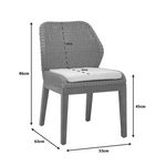 Καρέκλα Swinton Pakoworld Σκελετός Αλουμινίου με Teak Πόδι σε Φυσική Απόχρωση και Κρεμ Ύφασμα 53x63x86εκ