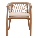 Πολυθρόνα Abby Pakoworld Σκελετός από Teak Ξύλο σε Φυσική Απόχρωση και Κρεμ Μαξιλάρι 60x58x78εκ