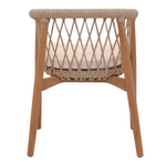 Πολυθρόνα Abby Pakoworld Σκελετός από Teak Ξύλο σε Φυσική Απόχρωση και Κρεμ Μαξιλάρι 60x58x78εκ
