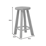 Σκαμπό Charloce Pakoworld Teak Ξύλο σε Φυσική Απόχρωση Φ35x62εκ