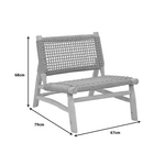 Πολυθρόνα Wanderlene Pakoworld Σκελετός Teak Ξύλο με Σχοινί σε Φυσική Απόχρωση 67x79x68εκ