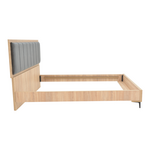 Κρεβάτι Διπλό Monacol Pakoworld σε Φυσική με Ανθρακί Απόχρωση 160x200εκ