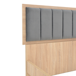 Κρεβάτι Διπλό Monacol Pakoworld σε Φυσική με Ανθρακί Απόχρωση 160x200εκ