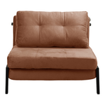 Πολυθρόνα-Κρεβάτι Fancy Pakoworld Ύφασμα Βελούδο σε Σάπιο Μήλο Απόχρωση κα Πόδι Μαύρο Μέταλλο 95x98x70εκ