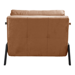 Πολυθρόνα-Κρεβάτι Fancy Pakoworld Ύφασμα Βελούδο σε Σάπιο Μήλο Απόχρωση κα Πόδι Μαύρο Μέταλλο 95x98x70εκ