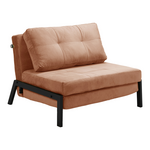 Πολυθρόνα-Κρεβάτι Fancy Pakoworld Ύφασμα Βελούδο σε Σάπιο Μήλο Απόχρωση κα Πόδι Μαύρο Μέταλλο 95x98x70εκ