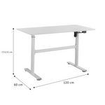Γραφείο Εργασίας με Ρυθμιζόμενο Ύψος Karla Pakoworld Λευκό 120x60x72/115εκ