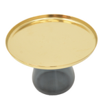 Βοηθητικά Τραπέζια Kunlo Inart σετ 2τεμ Χρυσό Χρώμιο-Μαύρο Γυαλί