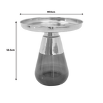 Βοηθητικά Τραπέζια Kunlo Inart σετ 2τεμ Χρυσό Χρώμιο-Μαύρο Γυαλί