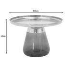 Βοηθητικά Τραπέζια Kunlo Inart σετ 2τεμ Χρυσό Χρώμιο-Μαύρο Γυαλί