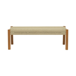 Παγκάκι uma Pakoworld Teak Ξύλο και Σχοινί σε Φυσική Απόχρωση 120x45x40εκ