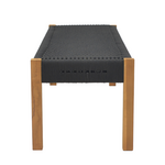 Παγκάκι uma Pakoworld Teak Ξύλο και Σχοινί σε Μαύρη Απόχρωση 150x45x40εκ