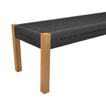 Παγκάκι uma Pakoworld Teak Ξύλο και Σχοινί σε Μαύρη Απόχρωση 150x45x40εκ