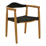 Πολυθρόνα Ganny Pakoworld Teak Ξύλο και Σχοινί σε Μαύρη Απόχρωση 59x56x71εκ