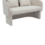 Καναπές Διθέσιος Playmob Pakoworld Ύφασμα σε Μπεζ Απόχρωση 65x128x79εκ