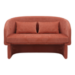 Καναπές Διθέσιος Playmob Pakoworld Ύφασμα σε Κεραμιδί Απόχρωση 65x128x79εκ