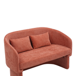 Καναπές Διθέσιος Playmob Pakoworld Ύφασμα σε Κεραμιδί Απόχρωση 65x128x79εκ